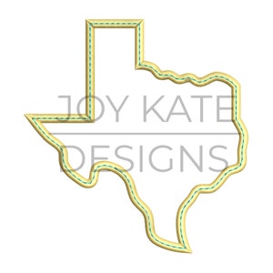 State of Texas Satin Bean Stitch Applique Design