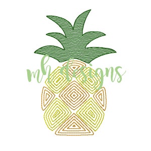 Fruit Ninja Pineapple machine embroidery design fill stitch -  Portugal