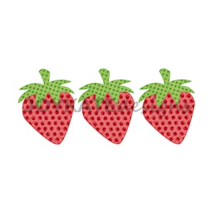 Strawberry Trio Applique Embroidery Design