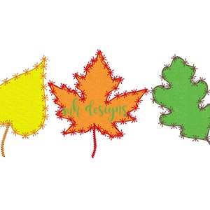 Vintage Cross Stitch Fall Leaves Applique&#39; design, Vintage stitch Leaves, Leaf embroidery file, Autumn Leaves design, Embroidery design