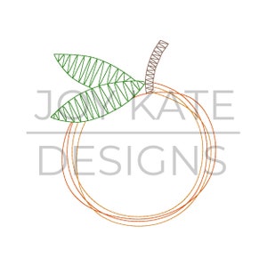 Quick Stitch Orange in 5 sizes, Orange embroidery design, Vintage stitch orange, Orange embroidery file, Bean stitch orange, Minimalist
