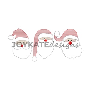 Sketch Santa Claus Trio Vintage Stitch Embroidery Design