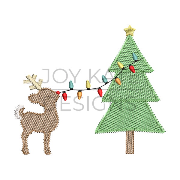 Rentier, Weihnachtsbaum Dekoration Skizze Stickmuster