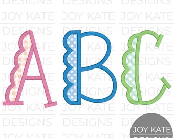 Joy Kate Scallop Satin Stitch Applique Font