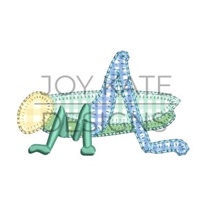 Grasshopper Blanket Stitch Applique Design