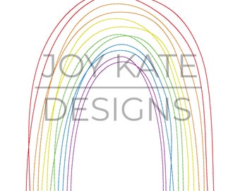 Rainbow Vintage Scribble Stitch Embroidery Design