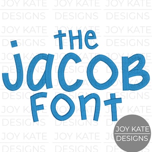Jacob Satin Stitch Embroidery Font