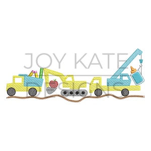 Back to School Construction Trio Sketch Embroidery Design