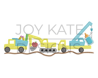 Back to School Construction Trio Sketch Embroidery Design