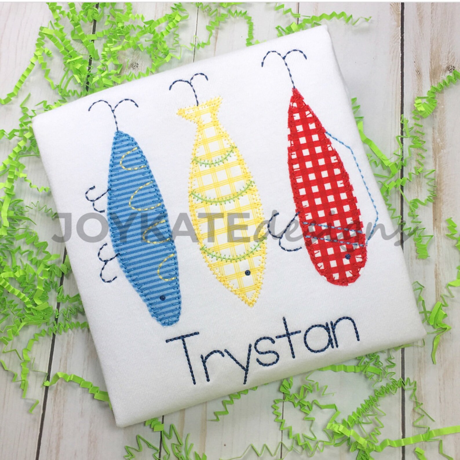 Fishing Lures Trio Vintage Applique Embroidery Design Etsy