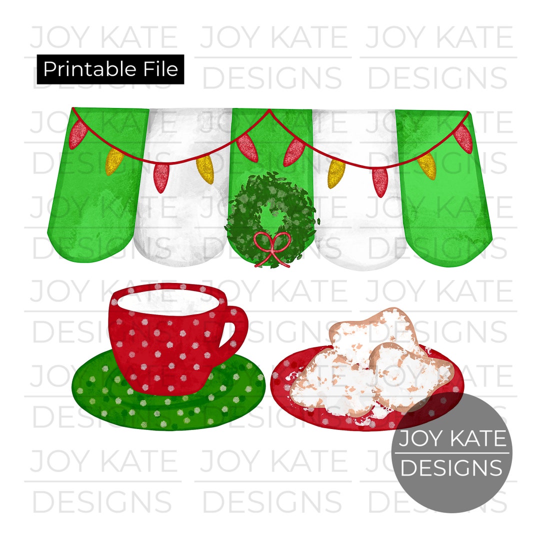 Beignets Printable Christmas Beignets Watercolor Printable PNG - Etsy