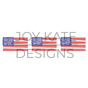 Scallop American Flag Trio Sketch Embroidery Design