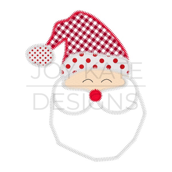 Traditionelles Weihnachtsmann Gesicht ZickZack Applikation Design