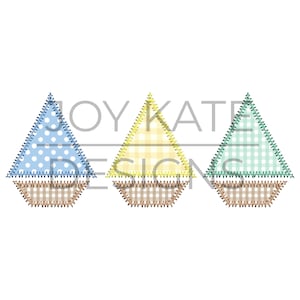 Sailboat Zigzag Trio Applique Design