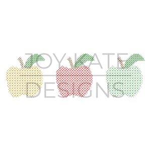 Apple Trio Cross Stitch Embroidery Design