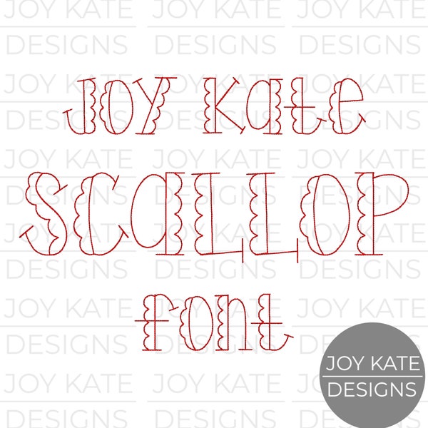 Joy Kate Scallop Bean Stitch Embroidery Font