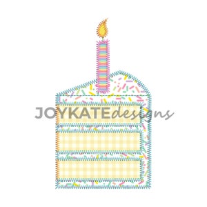 May include: A yellow and pink birthday cake with a single lit candle. The cake is decorated with colorful sprinkles and has a gingham pattern.