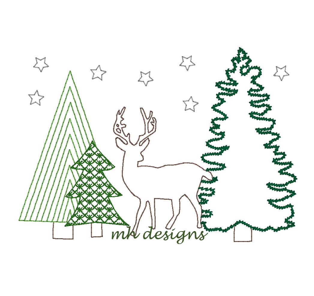 Deer Embroidery Designs - Safari Embroidery Design Machine