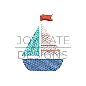 Sailboat Mini Sketch Embroidery Design