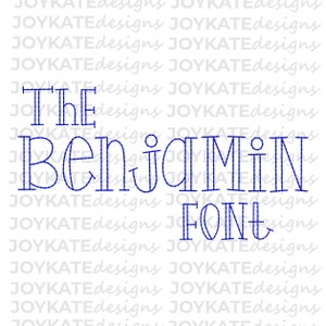 The Benjamin Bean Stitch Embroidery Font