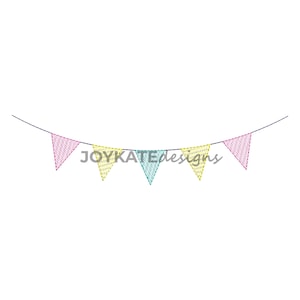 Light Fill Bunting Pennant Banner Embroidery Design