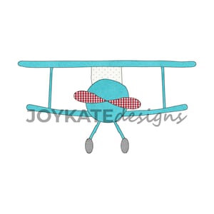 Bean Stitch Airplane Applique Embroidery Design