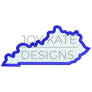 State of Kentucky Satin Outline with Stripes Embroidery Design