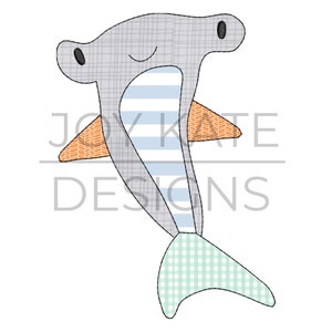 Hammerhead Shark Bean Stitch Applique Design