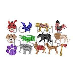 Mini Football Mascot Sketch Set of Embroidery Designs