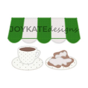 Beignets & Coffee Applique Embroidery Design