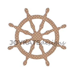 Pirate Ship Wheel Blanket Stitch Applique Embroidery Design