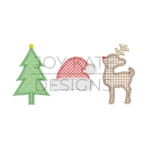 Christmas Trio Zigzag Applique Design
