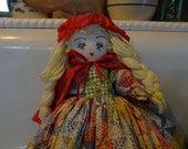 Vintage Little Red Riding Hood topsy turvy doll - large size - handmade