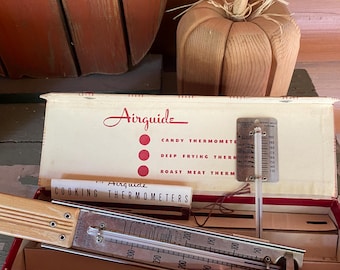 Vintage Airguide termometerset med ask.