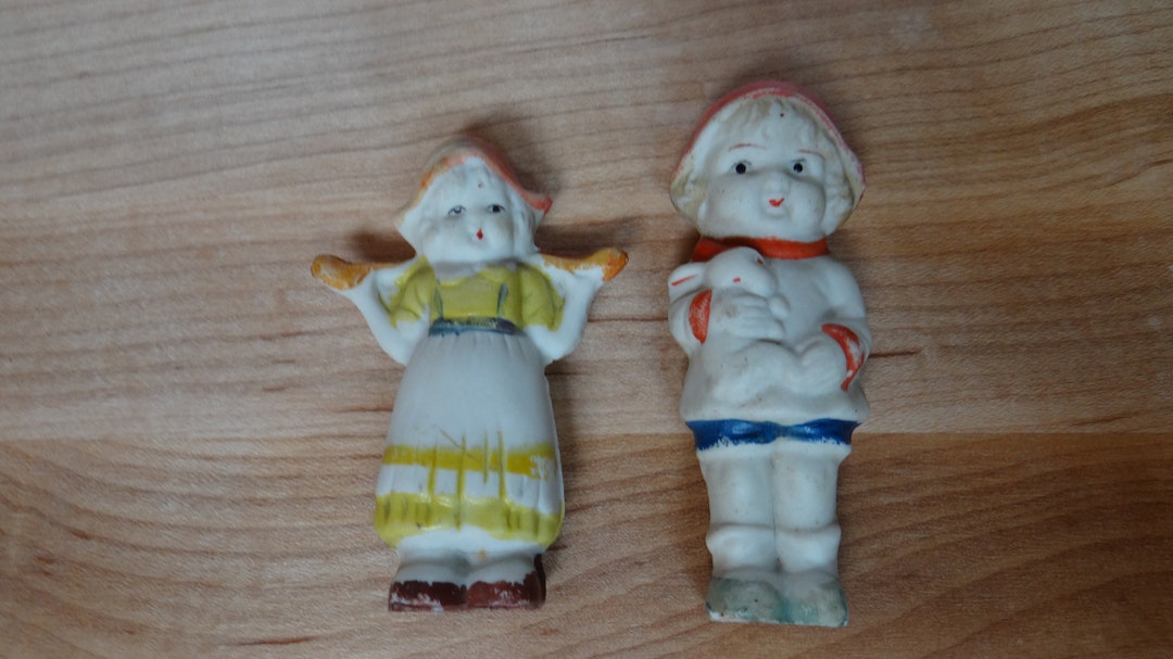 Pair of Vintage Bisque Penny Dolls Made in Japan Easter Etsy