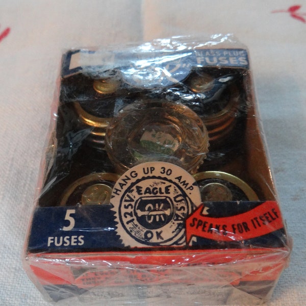 Vintage Eagle OK fuses in original box - NOS - for old house repair or display
