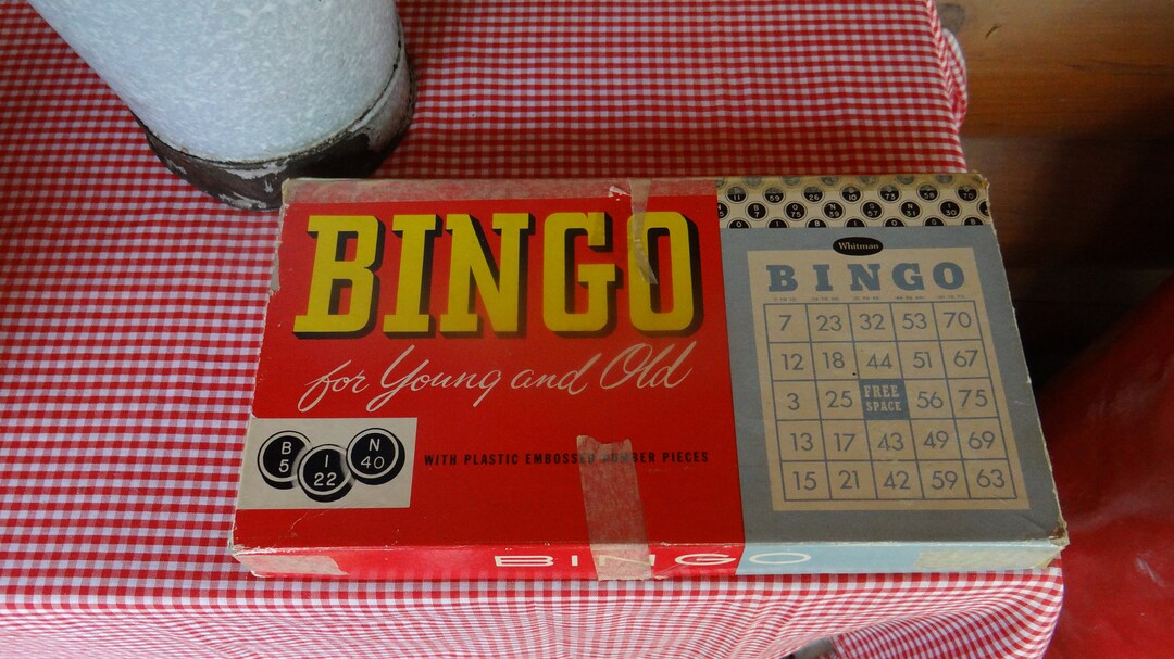 Vintage Whitman Bingo Game With Plastic Embossed Number Pieces Etsy