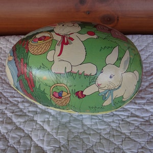 Vintage large paper mache Easter egg container