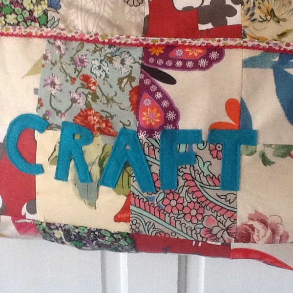 Craft bag,craft storage,vintage bag.