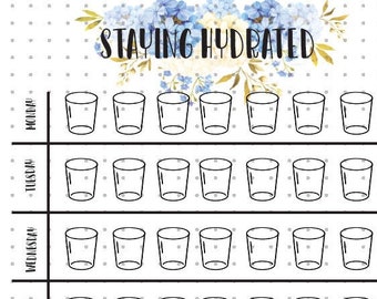 HARD COPY (to be maild) Weekly Accountability Chart & Water Intake (Flowers)