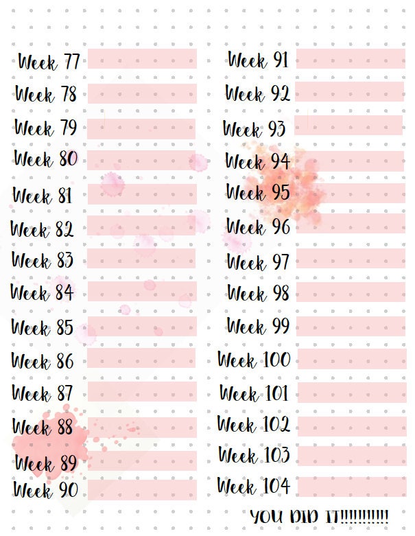 PRINTABLE COPY (DIGITAL) Additional Weeks (year 2) - Etsy