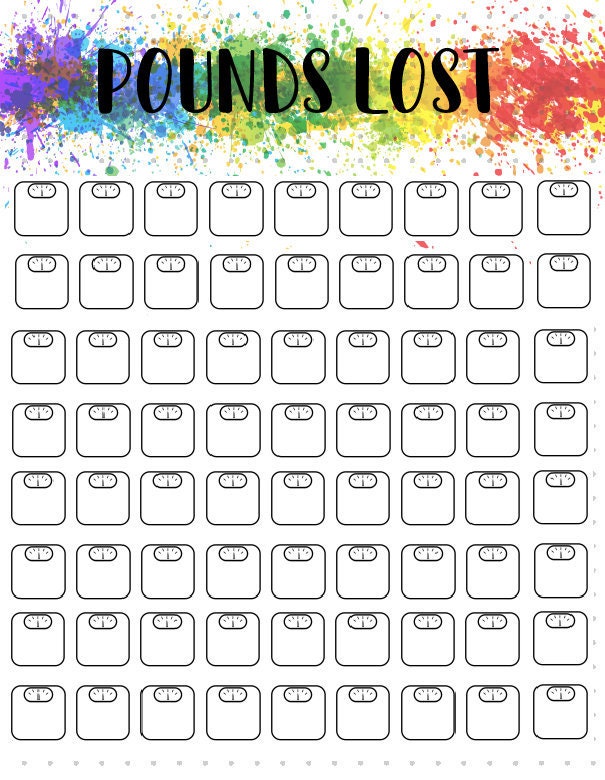 PRINTABLE Pounds Lost Scales Neon DIGITAL | Etsy