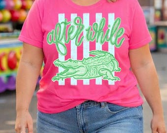 Later Alligator Graphic Tee, Minimalist Country Humor Shirt