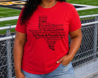 Marshall Mavericks Football Shirt, Texas Spirit Wear Tee