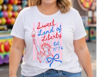 Patriotic USA T-Shirt | Sweet Land of Liberty Graphic Tee (DTF Printed)