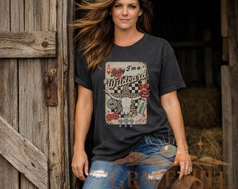 Boho Western Wildcard Graphic Tee, Cowgirl Outfit Shirt