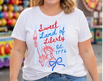 Patriotic USA T-Shirt | Sweet Land of Liberty Graphic Tee (DTF Printed)