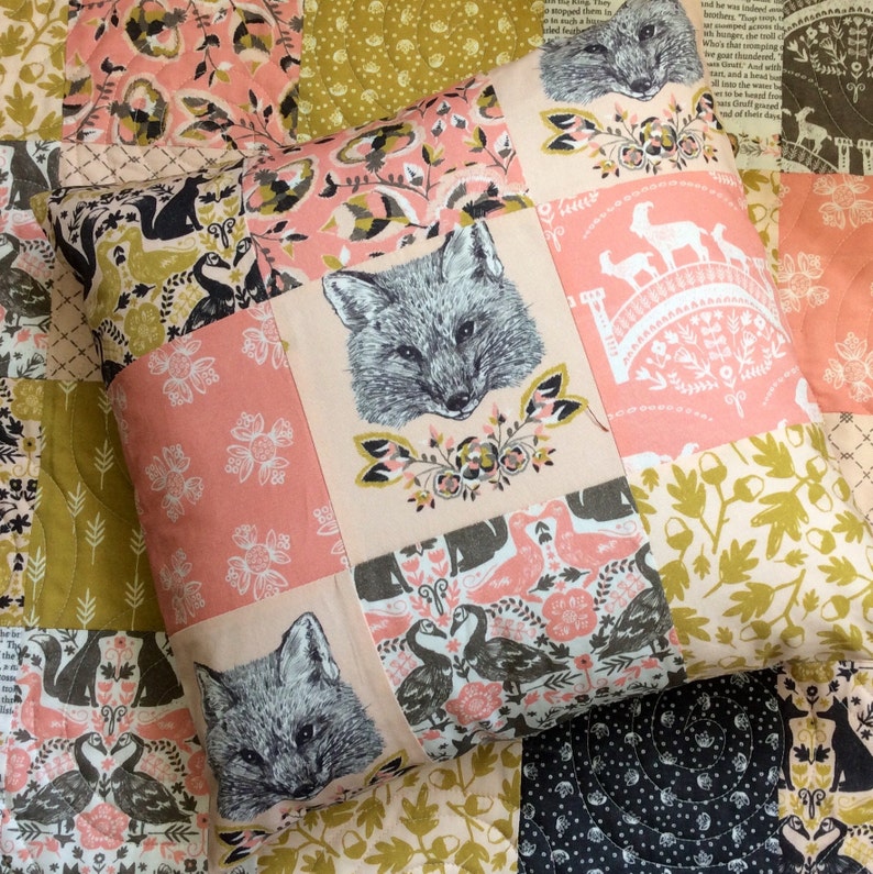 Pillow Cover Arctic Fox Pink Baby Nursery Bedding Image 0