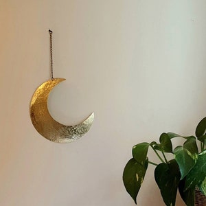 Gold Moon Decor Crescent Moon Brass Wall Hanging Home Decoration