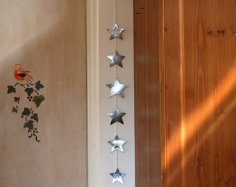 Stars Wall Art - Silver Stars Wall Decor Stars Wall Hanging - Mobile Stars Hanging Decor Stars Garland